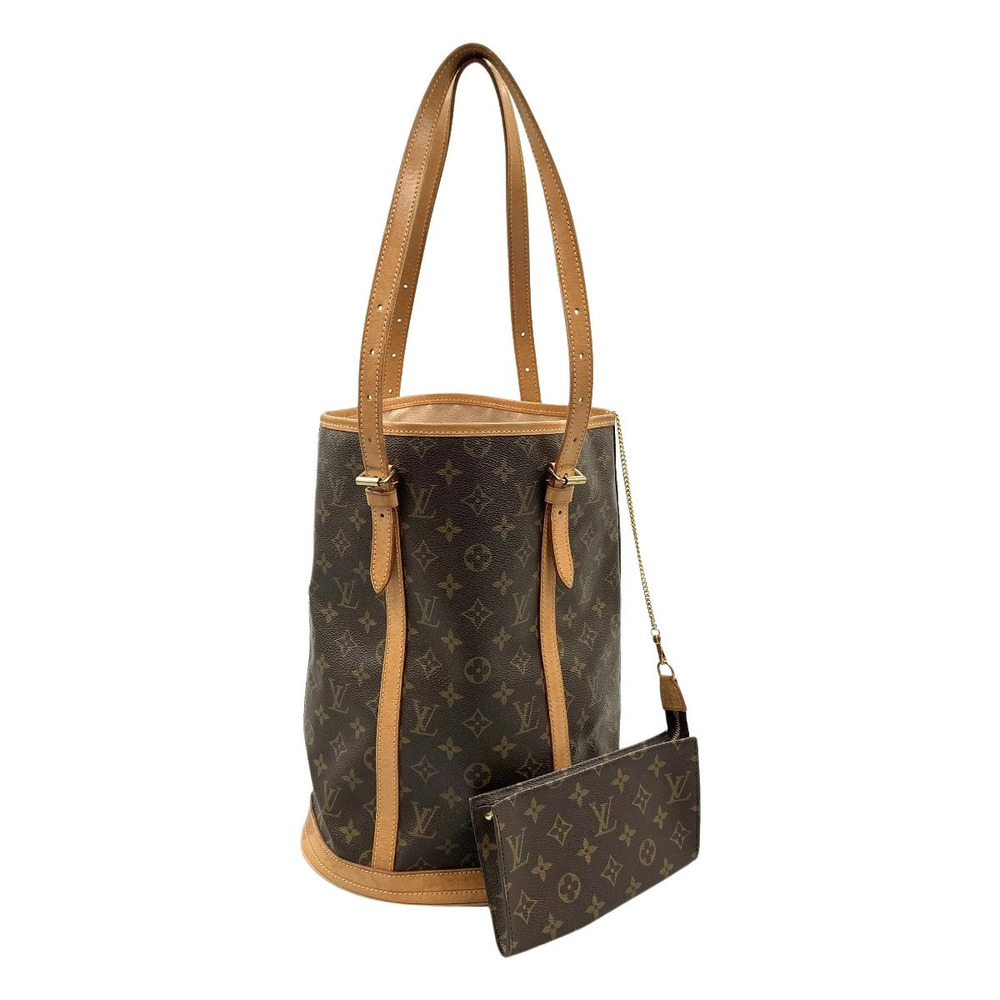 Louis Vuitton Monogram Bucket Shoulder Bag Brown